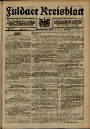 Zweite Ausgabe vom Montag, den 06. Juli 1914.
