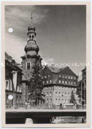 Monschau, Evangelische Stadtkirche und Rotes Haus