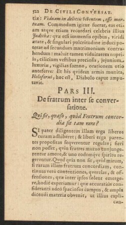 Pars III. De fratrum inter se conversatione.