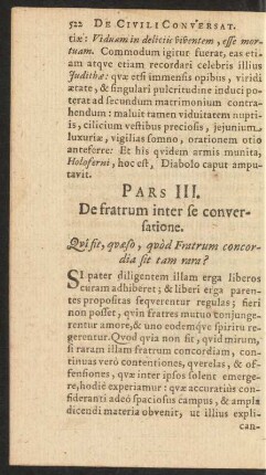 Pars III. De fratrum inter se conversatione.