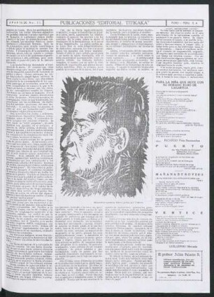 El escritor aymara Mateo Jaika - [Xilografía] por Chávez
