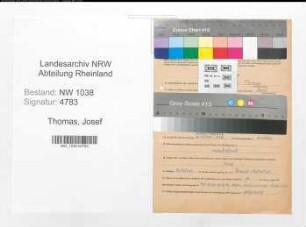 Entnazifizierung Josef Thomas , geb. 29.08.1910 (Kaufmannsgehilfe)