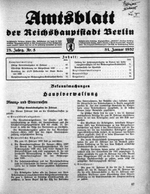 1937,5: Nr. 5, 31. Januar 1937