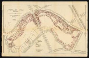 Lietzensee-Park, Berlin-Charlottenburg: Revisionszeichnung, Lageplan und Pflanzplan 1:1000