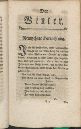 Der Winter. Neunzehnte Betrachtung.