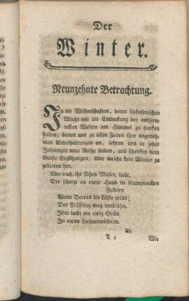 Der Winter. Neunzehnte Betrachtung.