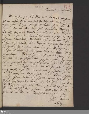 Nr. 159. Böttiger an Schröder, 1.9.1816