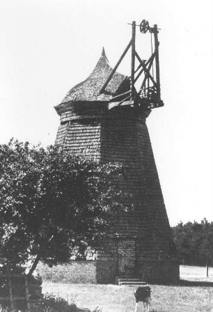 Vitte (Insel Hiddensee). Schwarze Mühle, Erdholländer, aus: Bildband über Hiddensee, 1961