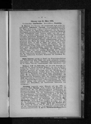 Sitzung vom 22. März 1932.