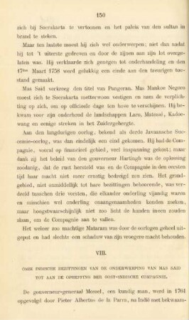 VIII. Onze indische bezittingen van der onderwerping van Mas Said tot aan de opheffing der Oost-Indische Compagnie