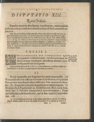 Disputatio XIII. Ratio Ordinis.