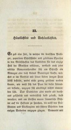 33. Häuslichkeit und Unhäuslichkeit