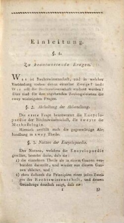 Encyclopaedie und Methodologie der Rechtswissenschaft