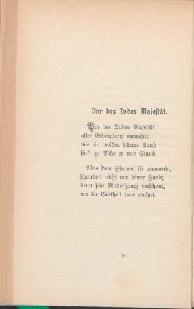 Vor des Todes Majestät.
