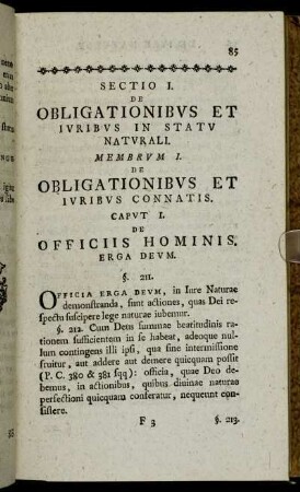 Caput I. De Officiis Hominis. Erga Deum