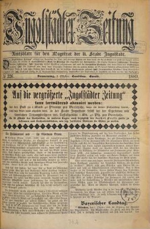 Ingolstädter Zeitung. 1889,10/12 = Jg. 18