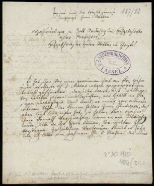 Brief von Heinrich Andreas Walther an August Hermann Francke