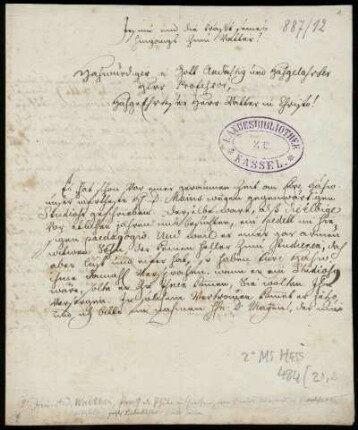 Brief von Heinrich Andreas Walther an August Hermann Francke