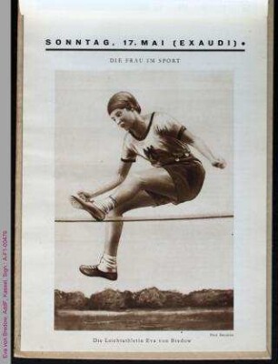 Porträt von Eva von Bredow, Leichtathletin