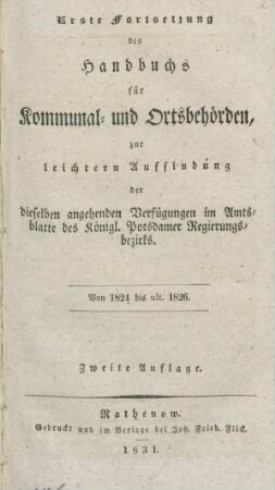 Fortsetzung, 1: Von 1824 bis ult. 1826