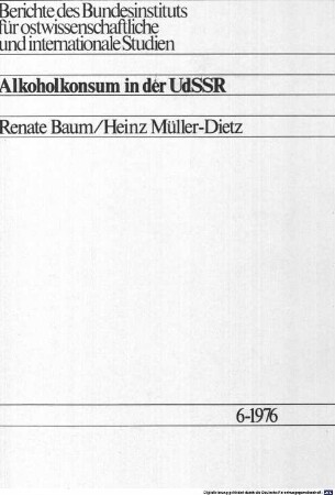 Alkoholkonsum in der UdSSR