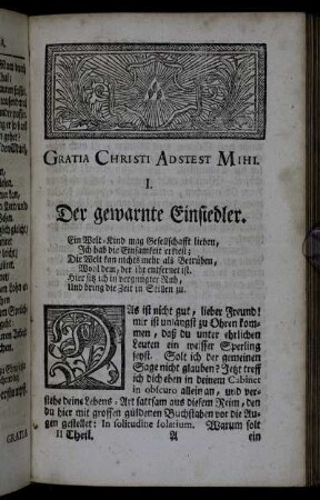 I. Der gewarnte Einsiedler. - VIII. Die sündlich-zugebrachte Christ-Nacht.
