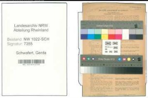 Entnazifizierung Gerda Schwafert , geb. 22.04.1921 (Kaufmaennische Angestellte)