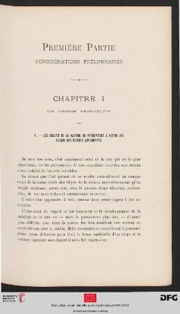 Première Partie. Considérations préliminaires
