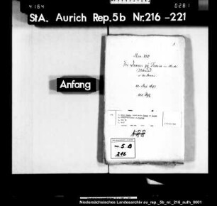 Ursprünglicher Gläubiger: Ette Damms, verwitwete Hoppe zu Esens Gläubiger im Jahre 1744: Armenvorsteher zu Funnix Höhe des Kredits bzw. der Schuld: 100 Reichstaler Jahr der Aufnahme des Kredits bzw. Jahr des Entstehens der Schuld: 1697