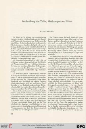 Beschreibung der Tafeln, Abbildungen und Pläne