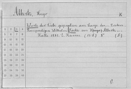 Focke, Wilhelm - Francke, Gotthilf August