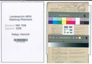 Entnazifizierung Heinrich Kalipp , geb. 03.01.1903 (Zollsekretaer)