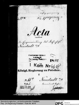 Eingemeindung des Bahnhofs Neustadt (Dosse) in Neustadt (Dosse)