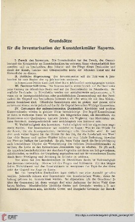 Grundsätze für die Inventarisation der Kunstdenkmäler Bayerns