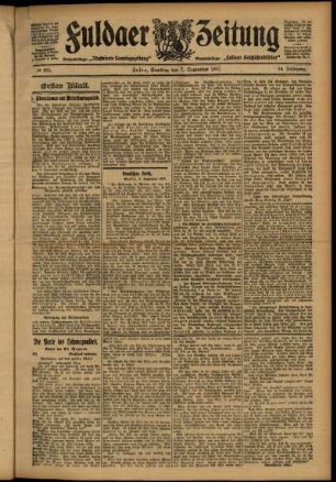 Erste Ausgabe vom Samstag, den 07. September 1907.