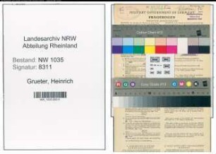 Entnazifizierung Heinrich Grueter , geb. 05.10.1884 (Schlosser)