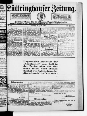Lüttringhauser Zeitung. 1902-1914