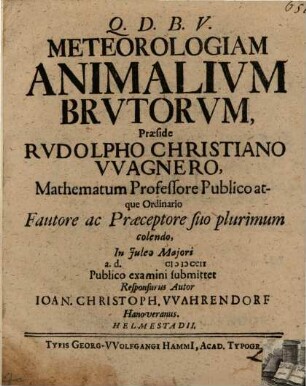 Meteorologia animalium brutorum