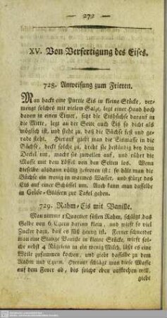 XV. Von Verfertigung des Eises