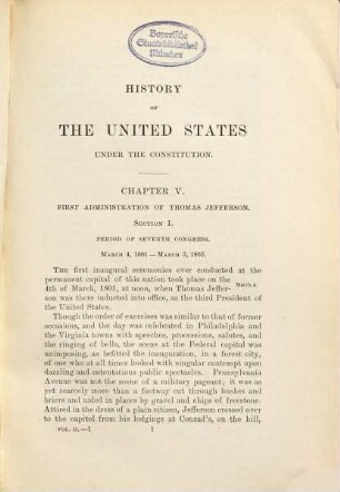 History of the United States of America, under the constitution, 2