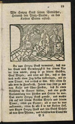 19-27, Wie Herzog Ernst seinem Verräther, Heinrich den Pfalz-Grafen, an des Kaisers Seite erstach