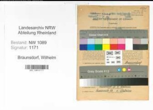 Entnazifizierung Wilhelm Braunsdorf , geb. 17.10.1910 ()