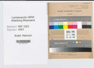 Entnazifizierung Heinrich Knief , geb. 19.09.1905 (Schuhmacher)