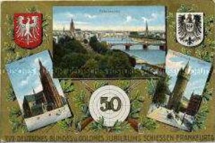 Postkarte zum 17. Deutschen Bundesschiessen in Frankfurt/Main