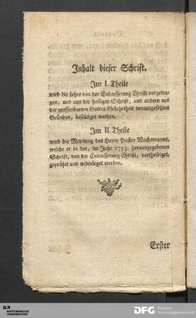 Inhalt dieser Schrift.