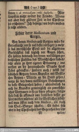 Fehler derer Medicorum und Aertzte