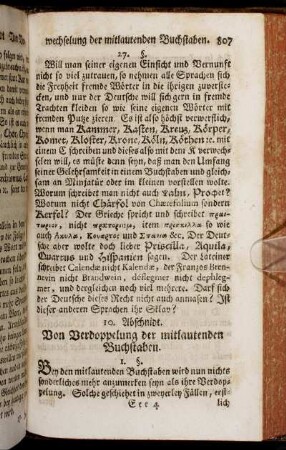 10. Abschnidt. Von Verdoppelung der mitlautenden Buchstaben.
