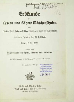 Teil 4: Länderkunde von Afrika, Amerika und Australien