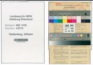 Entnazifizierung Wilhelm Glettenberg , geb. 06.12.1892 (Steiger)