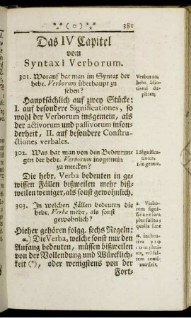 Das IV Capitel vom Syntaxi Verborum.